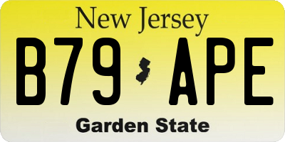 NJ license plate B79APE