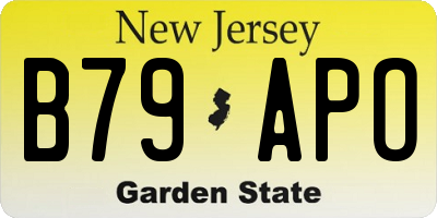 NJ license plate B79APO