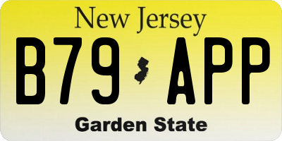NJ license plate B79APP