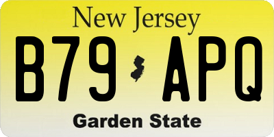 NJ license plate B79APQ
