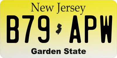 NJ license plate B79APW