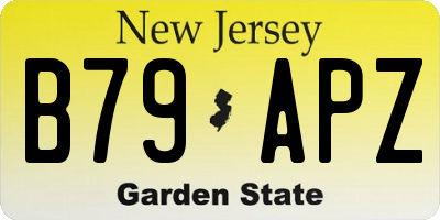 NJ license plate B79APZ