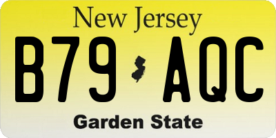 NJ license plate B79AQC