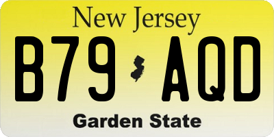NJ license plate B79AQD