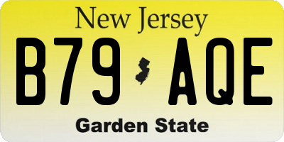 NJ license plate B79AQE