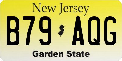 NJ license plate B79AQG