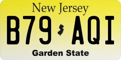 NJ license plate B79AQI