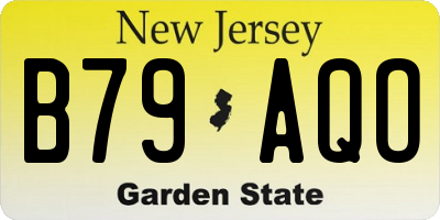 NJ license plate B79AQO