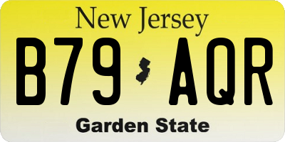 NJ license plate B79AQR