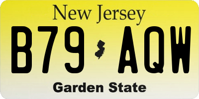 NJ license plate B79AQW