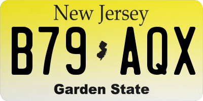 NJ license plate B79AQX