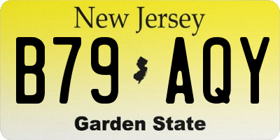 NJ license plate B79AQY