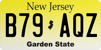 NJ license plate B79AQZ