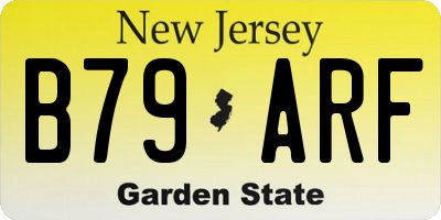 NJ license plate B79ARF