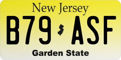 NJ license plate B79ASF
