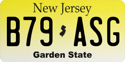 NJ license plate B79ASG