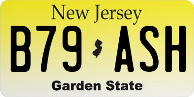 NJ license plate B79ASH