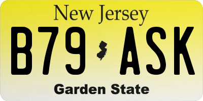 NJ license plate B79ASK