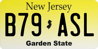 NJ license plate B79ASL