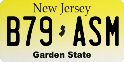 NJ license plate B79ASM