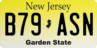 NJ license plate B79ASN