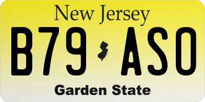 NJ license plate B79ASO