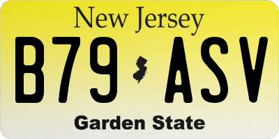 NJ license plate B79ASV