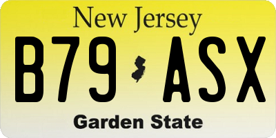 NJ license plate B79ASX