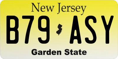NJ license plate B79ASY