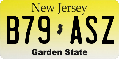 NJ license plate B79ASZ