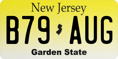 NJ license plate B79AUG