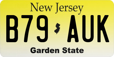 NJ license plate B79AUK