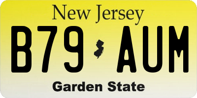 NJ license plate B79AUM
