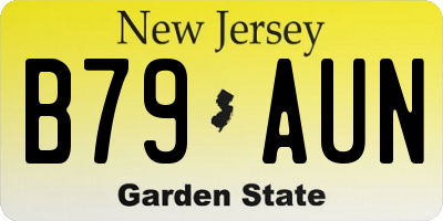 NJ license plate B79AUN