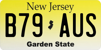 NJ license plate B79AUS