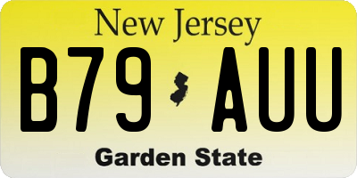 NJ license plate B79AUU