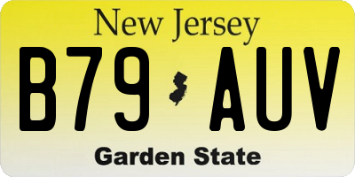 NJ license plate B79AUV