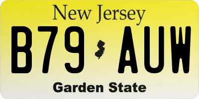 NJ license plate B79AUW