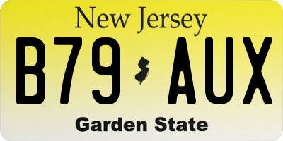 NJ license plate B79AUX