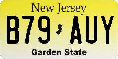 NJ license plate B79AUY
