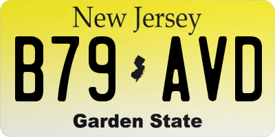 NJ license plate B79AVD