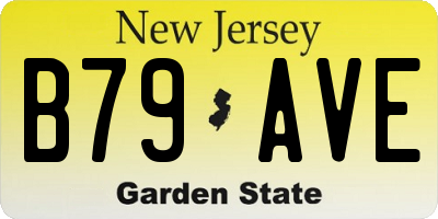 NJ license plate B79AVE