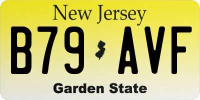 NJ license plate B79AVF
