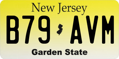 NJ license plate B79AVM