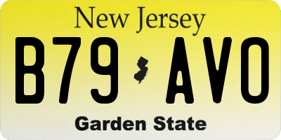 NJ license plate B79AVO