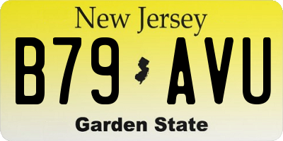 NJ license plate B79AVU
