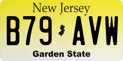 NJ license plate B79AVW