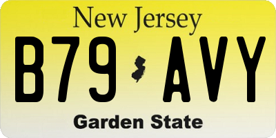 NJ license plate B79AVY