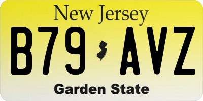 NJ license plate B79AVZ