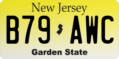 NJ license plate B79AWC